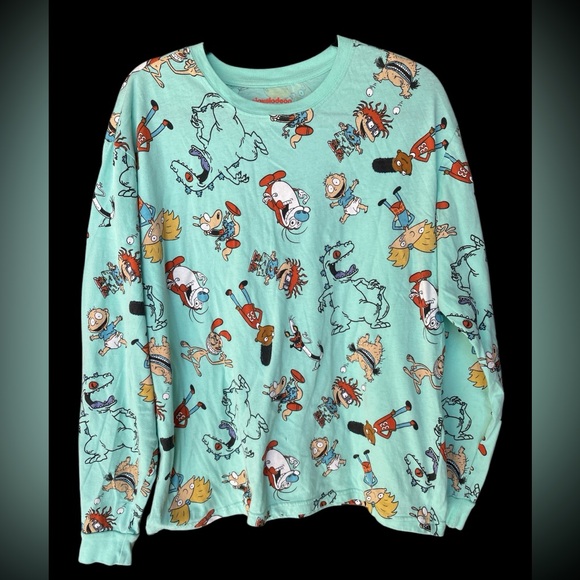 Nickelodeon Cartoon Print Long Sleeve Shirt - Picture 1 of 5